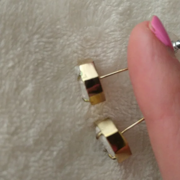 Kendra Scott Taylor Iridescent Drusy Earrings Gold Statement Studs - Picture 4 of 8